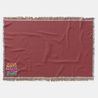 Do What Makes You Happy – Colourful Retro Positive Throw Blanket