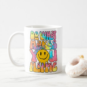 Do What Makes You Happy, Retro Hippie Happy Face Coffee Mug