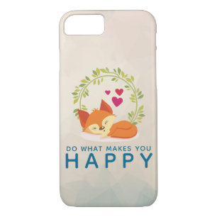 Do What Makes You Happy Sleeping Fox with Hearts Case-Mate iPhone Case