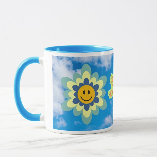 Do What You Love mug with light blue handle (Left)