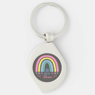 "DO WHAT YOU LOVE" QUOTE RETRO BOHO RAINBOW METAL  KEYCHAIN