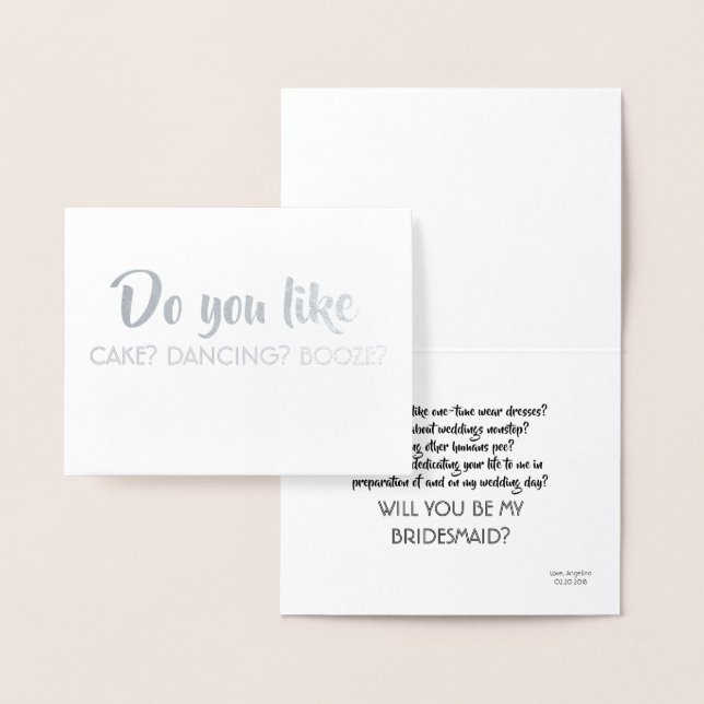 Do You ALSO Like - Funny Bridesmaid Proposal Foil Card (Display)