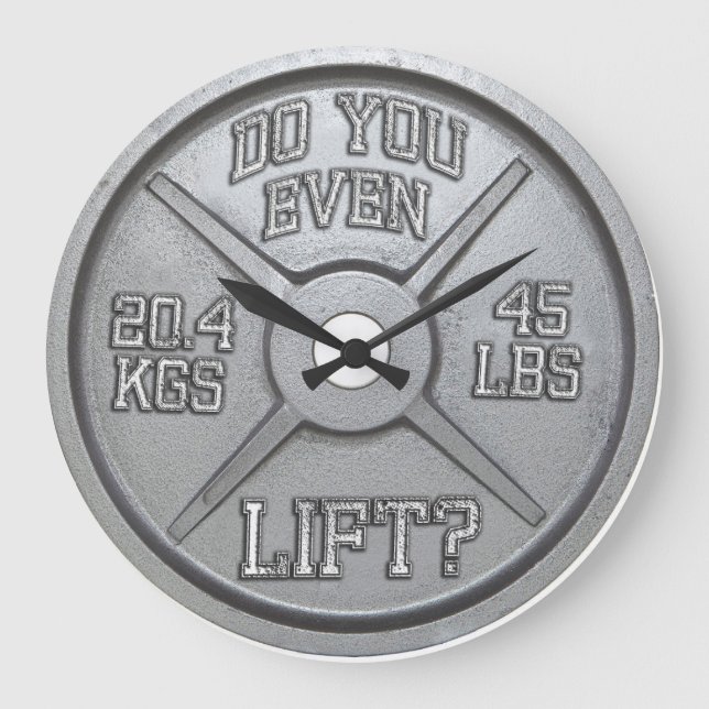 Do You Even Lift - Barbell Plate Wall Clock (Front)
