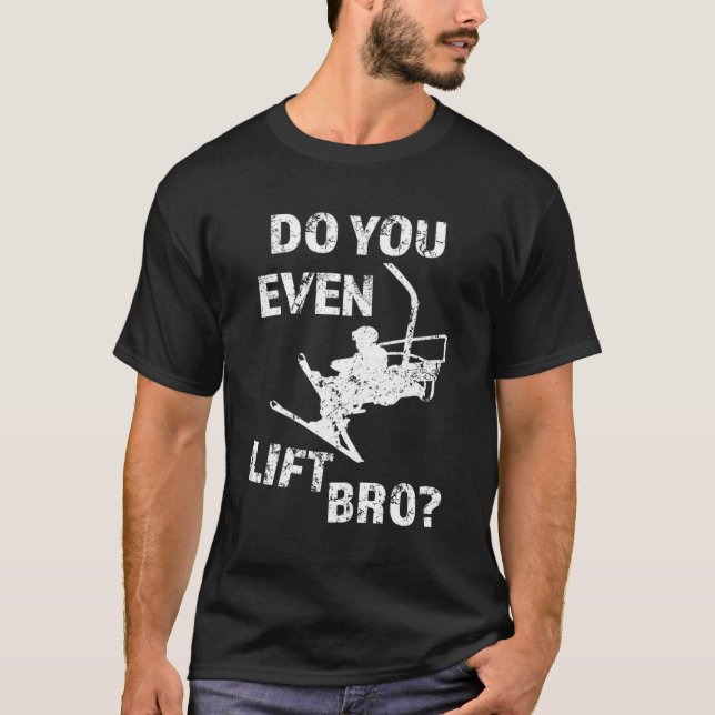 Do You Even Lift Bro Funny Skiing Hoodie Sweater S (Front)