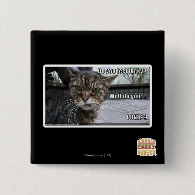 Do you feel lucky? 2 inch square button (Front)