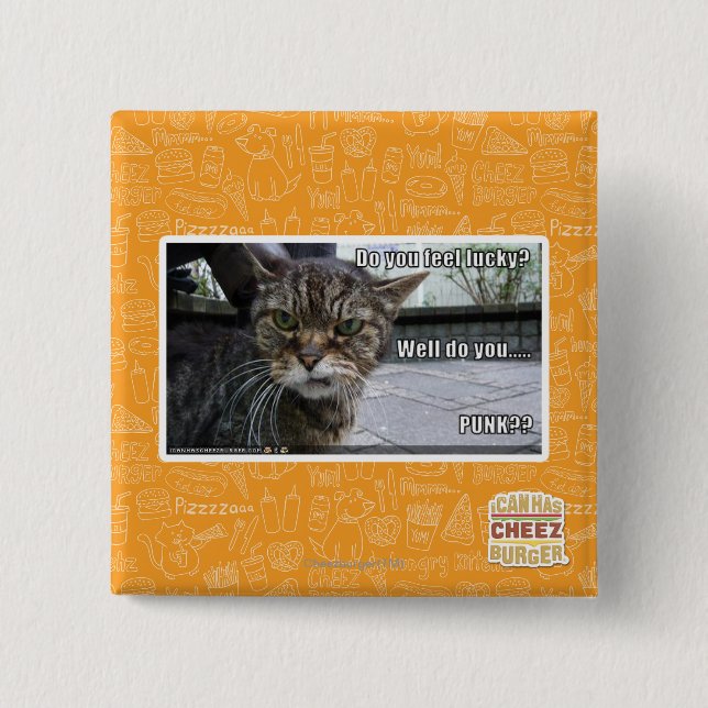 Do you feel lucky? 2 inch square button (Front)