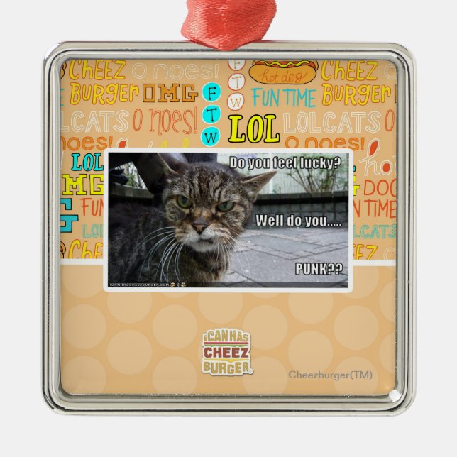 Do you feel lucky? metal ornament (Front)