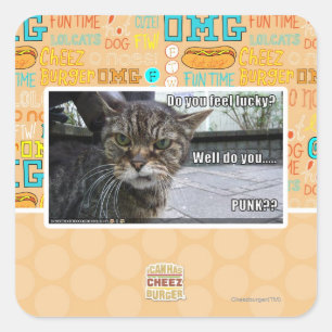 Do you feel lucky? square sticker