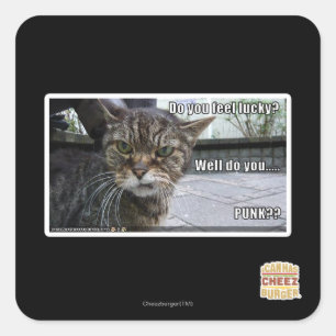 Do you feel lucky? square sticker