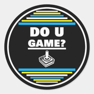 Do You Game? B Y W Classic Round Sticker