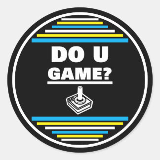 Do You Game? B Y W Classic Round Sticker