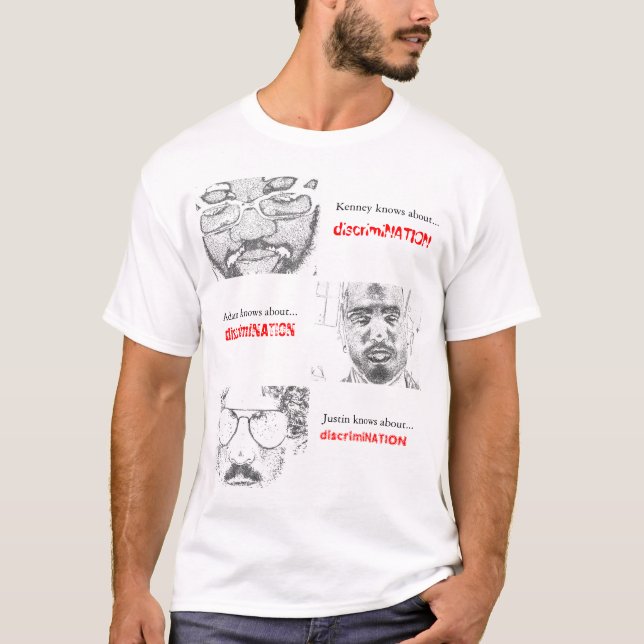 "Do you know about...discrimiNATION" t-shirt (Front)