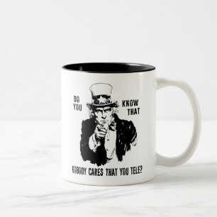Do You Know That Nobody Cares That You Tele? Two-Tone Coffee Mug