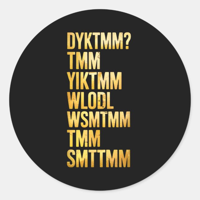 Do You Know The Muffin Man Dyktmm  Classic Round Sticker (Front)