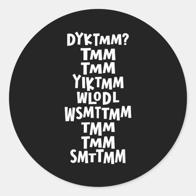 Do You Know The Muffin Man Dyktmm Nostalgia Funny  Classic Round Sticker (Front)