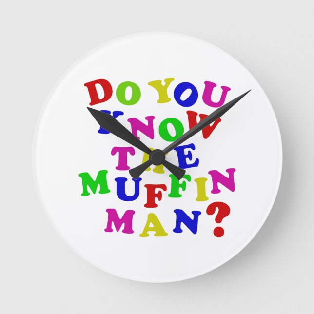 Do you know the Muffin Man? Round Clock (Front)