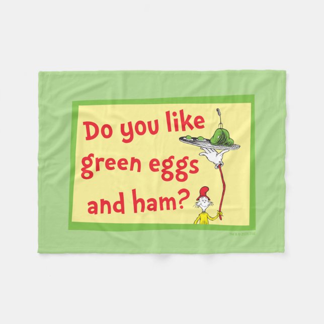 Do You Like Green Eggs and Ham? Fleece Blanket (Front (Horizontal))