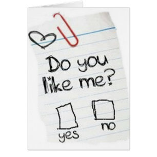 DO YOU LIKE ME CHECK "YES" OR NO-CUTE LOVE CARD