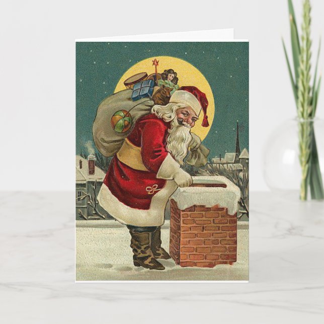 Do You Really Think My Fat Butt Will Fit?  Santa Holiday Card (Front)