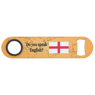 "Do you speak English?" in English. Flag bf Bar Key