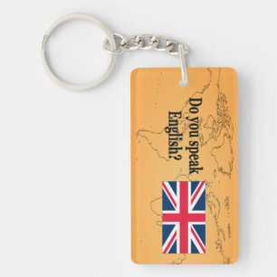 Do you speak English? in English. Flag bf Keychain