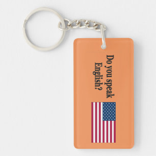 Do you speak English? in English. Flag bf Keychain