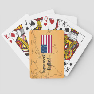 Do you speak English? in English. Flag bf Playing Cards