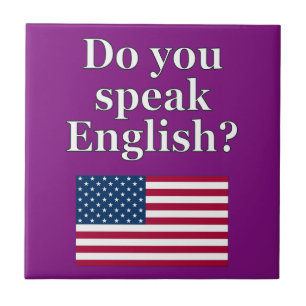 "Do you speak English?" in English. Flag Tile