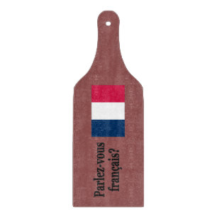 Do you speak French? in French. Flag bf Cutting Board