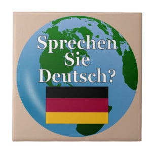 Do you speak German? in German. Flag & globe Tile