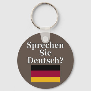 Do you speak German? in German. Flag Keychain