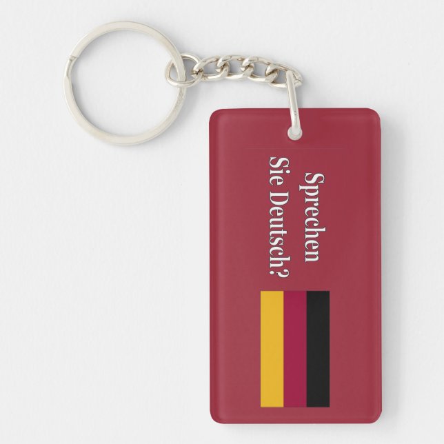 Do you speak German? in German. Flag wf Keychain (Front)