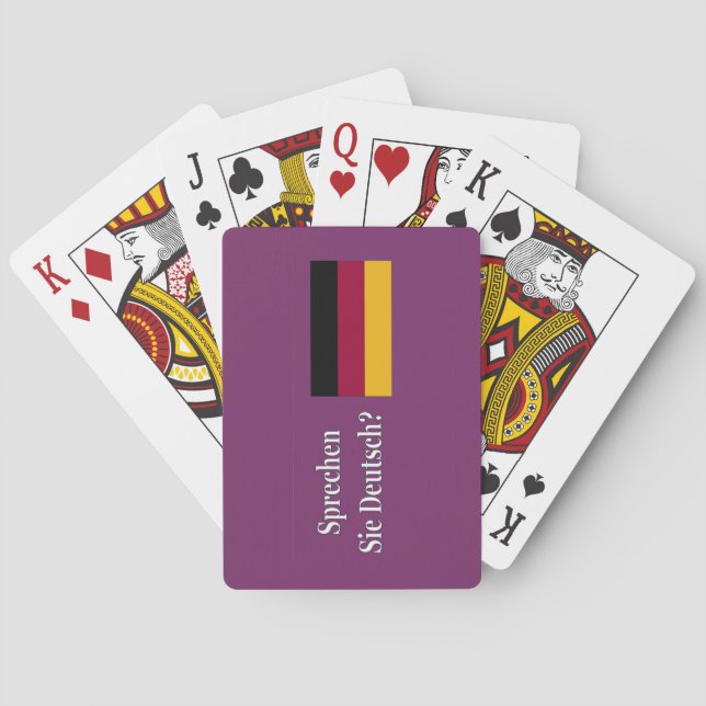 Do you speak German? in German. Flag wf Playing Cards (Back)