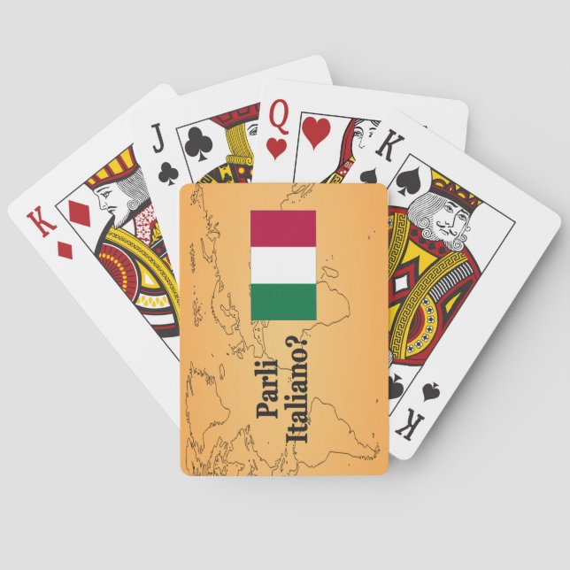 Do you speak Italian? in Italian. Flag bf Playing Cards (Back)