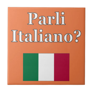 Do you speak Italian? in Italian. Flag Tile
