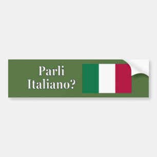Do you speak Italian? in Italian. Flag wf Bumper Sticker