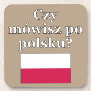 Do you speak Polish? in Polish. Flag Coaster