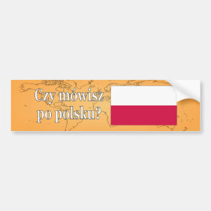 Do you speak Polish? in Polish. Flag wf Bumper Sticker
