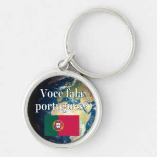 Do you speak Portuguese? Portuguese. Flag & Earth Keychain