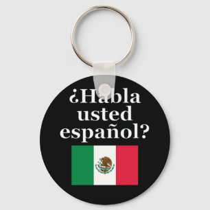 Do you speak Spanish? in Spanish. Flag Keychain