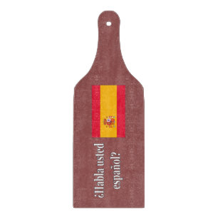 Do you speak Spanish? in Spanish. Flag wf Cutting Board