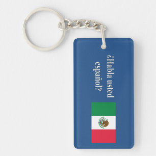 Do you speak Spanish? in Spanish. Flag wf Keychain