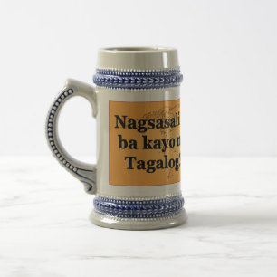 Do you speak Tagalog? in Tagalog. Flag bf Beer Stein