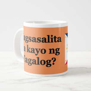 Do you speak Tagalog? in Tagalog. Flag bf Large Coffee Mug