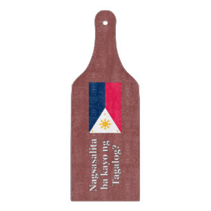Do you speak Tagalog? in Tagalog. Flag wf Cutting Board