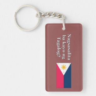 Do you speak Tagalog? in Tagalog. Flag wf Keychain