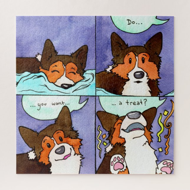 "Do You Want A Treat?" Funny Comic Jigsaw Puzzle (Vertical)