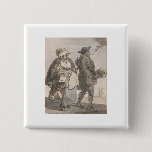 Do You Want any Spoons - Paul Sandby - c1759 2 Inch Square Button