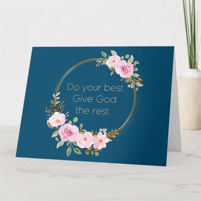 Do Your Best Give God The Rest – Christian Women  Thank You Card (Front)