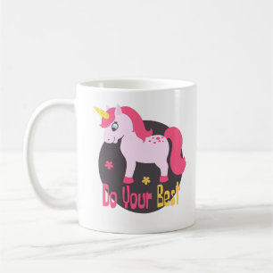 Do Your Best Kawaii Cute Pink Unicorn Colourful Coffee Mug